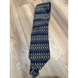 Valerie Garati Handmade Men's Silk Tie Green Blue Designer Business Interview